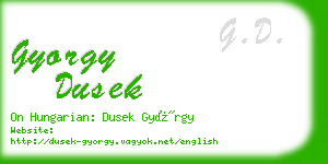 gyorgy dusek business card